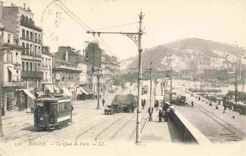 AK / Ansichtskarte ROUEN 76 Seine-Maritime Le Quai de Paris Tram