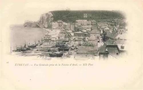 AK / Ansichtskarte ETRETAT LE HAVRE 76 Seine-Maritime Vue générale prise de la Falaise d'Aval