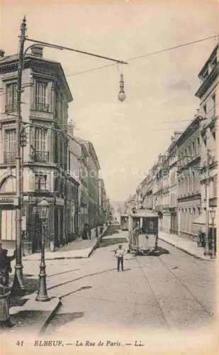 AK / Ansichtskarte ELBEUF Rouen 76 Seine-Maritime Rue de Paris Tram