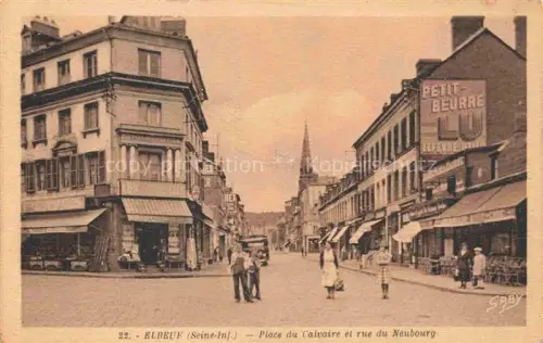 AK / Ansichtskarte ELBEUF Rouen 76 Seine-Maritime Place du Calvaire et Rue du Neubourg