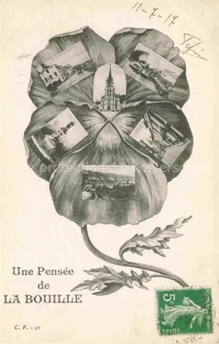 AK / Ansichtskarte La Bouille ROUEN 76 Seine-Maritime Une pensée de la ville Kleeblatt