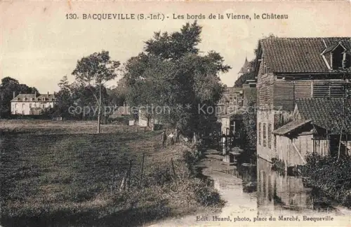 AK / Ansichtskarte Bacqueville-en-Caux Dieppe 76 Seine-Maritime Les bords de la Vienne et le château