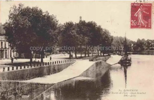 AK / Ansichtskarte LIBOURNE 33 Gironde Bords De L'Isle Quai Souchet 
