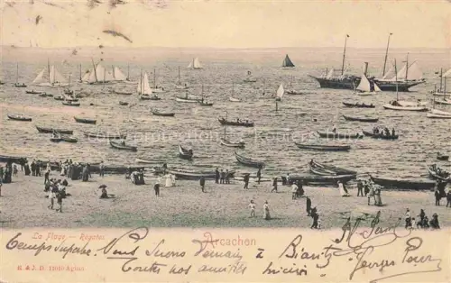 AK / Ansichtskarte ARCACHON 33 Gironde La Plage Regates Schiffe Segelboote 