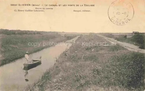 AK / Ansichtskarte St-Vivien-de-Medoc Lesparre-Medoc 33 Gironde Le Chenal et les Pnts de la Coulisse Boot