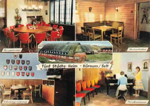 AK / Ansichtskarte Hoernum Sylt Fuenfstaedte Heim Lesezimmer Fleckenkieker Sitzungszimmer Musikzimmer