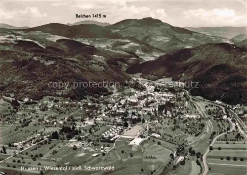 AK / Ansichtskarte Hausen Wiesental Fliegeraufnahme mit Belchen