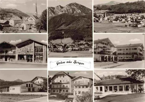 AK / Ansichtskarte Bergen Chiemgau Traunstein Bayern Kirche Rieger Kursaal Maria Ecke Gasthaus Post Verkehrsverein