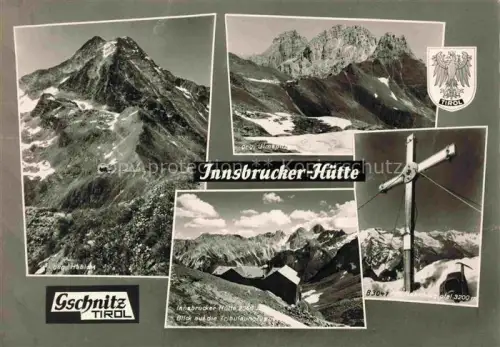 AK / Ansichtskarte Innsbrucker-Huette Innsbruckerhuette 2369m Neustift Stubaital Tirol AT Habicht Tribulaungruppe Ilmspitze Habichtgipfelkreuz