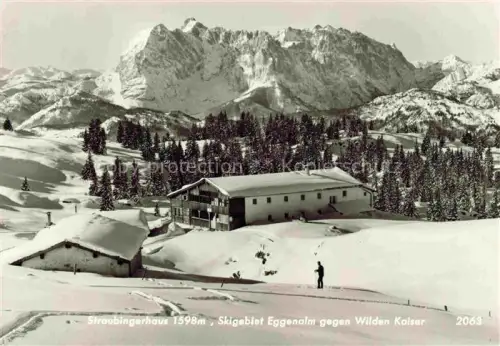 AK / Ansichtskarte Straubingerhaus 1598m Eggenalm Wilder Kaiser Tirol AT Skigebiet Eggenalm mit Wildem Kaiser