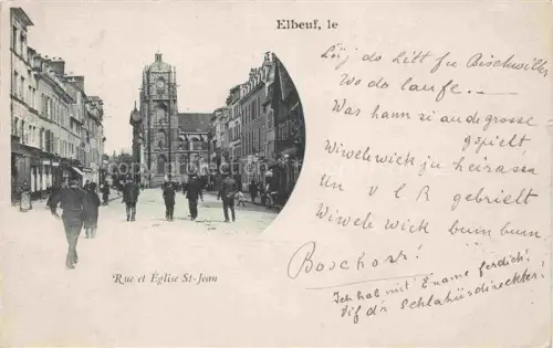 AK / Ansichtskarte ELBEUF Rouen 76 Seine-Maritime Rue et Eglise Saint Jean