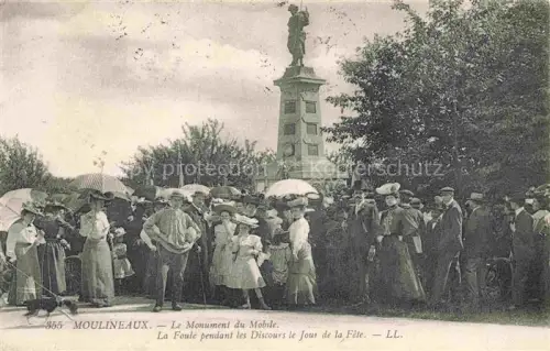 AK / Ansichtskarte Moulineaux ROUEN 76 Seine-Maritime Le Monument du Mobile La foule pendant les discours le jour de la fête