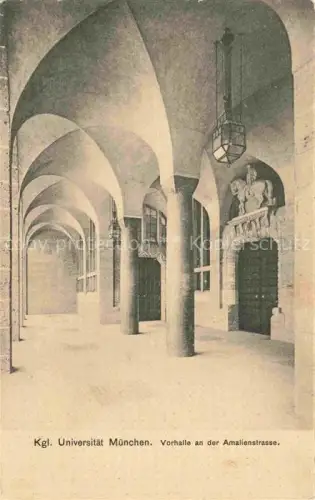 AK / Ansichtskarte MueNCHEN  Bayern Kgl Universitaet Vorhalle an der Amalienstrasse