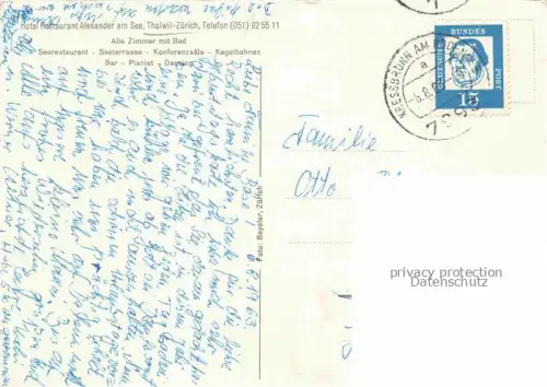 AK / Ansichtskarte Thalwil Thalweil ZH Hotel Alexander am See