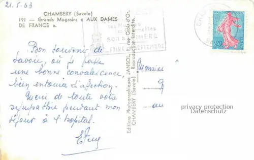 AK / Ansichtskarte CHAMBERY 73 Savoie Grands Magasins Aux Dames de France