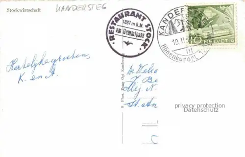 AK / Ansichtskarte Kandersteg BE Stockwirtschaft im Winter Skigebiet Berner Alpen