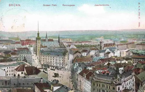 AK / Ansichtskarte Bruenn  BRNO CZ Stadtpanorama Grosser Platz Rennergasse Jesuitenkirche