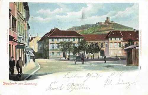 AK / Ansichtskarte Durlach Karlsruhe Baden Ortszentrum Blick auf Turmberg