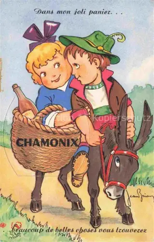 AK / Ansichtskarte CHAMONIX BONNEVILLE 74 Haute-Savoie Dans mon joli panier... Kuenstlerkarte