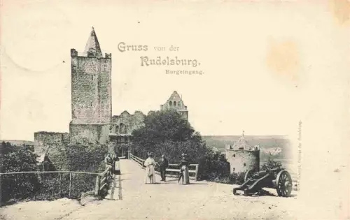 AK / Ansichtskarte Rudelsburg Burgeingang Kanone