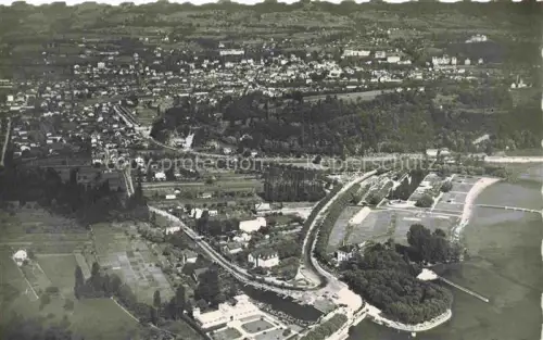 AK / Ansichtskarte AIX-LES-BAINS Chambery 73 Savoie Lac du Bourget petit port et ville d'Aix vue aérienne