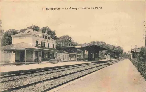 AK / Ansichtskarte Montgeron EVRY 91 Essonne La gare direction de Paris