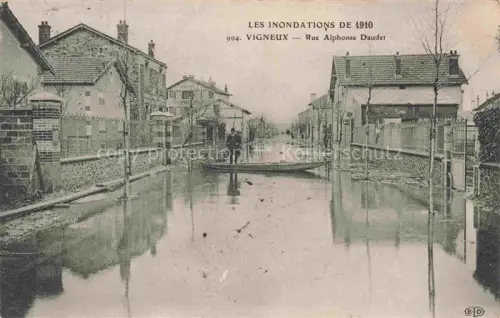 AK / Ansichtskarte Vigneux -sur-Seine 91 Essonne Rue Alphonse Daudet Inondations de 1910