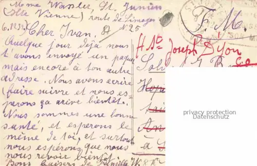 AK / Ansichtskarte Saint-Junien Jardins du Champ-de-Foire Feldpost