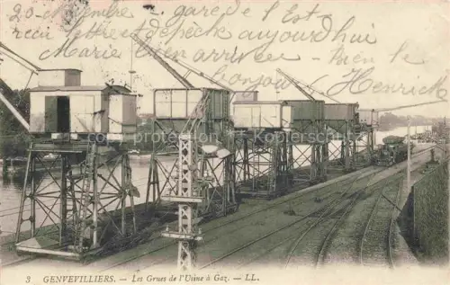 AK / Ansichtskarte Genvevilliers Gennevilliers Nanterre 92 Hauts-de-Seine Les grues de l'usine à gaz
