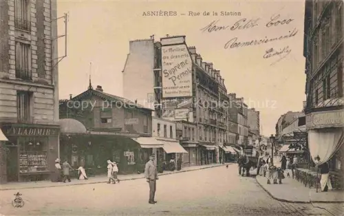 AK / Ansichtskarte ASNIERES  92-SUR SEINE Hauts-de-Seine Rue de la Station