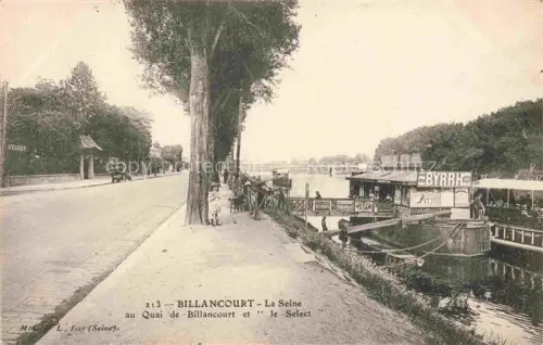 AK / Ansichtskarte Billancourt 92-BOULOGNE-BILLANCOURT La Seine au Quai de Billancourt et Bateau le Select
