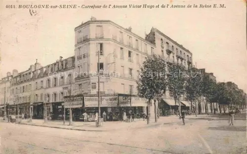 AK / Ansichtskarte BOULOGNE-SUR-SEINE BOULOGNE-BILLANCOURT 92 Carrefour de l'Avenue Victor Hugo et de l'Avenue de la Reine E.M.
