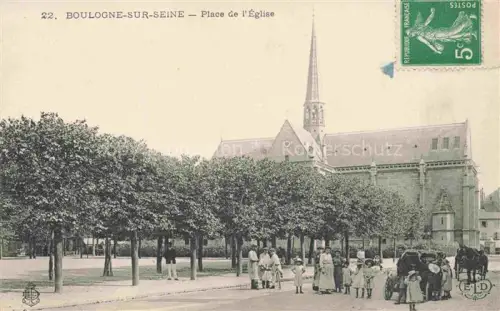AK / Ansichtskarte BOULOGNE-SUR-SEINE BOULOGNE-BILLANCOURT 92 Place de l'Eglise
