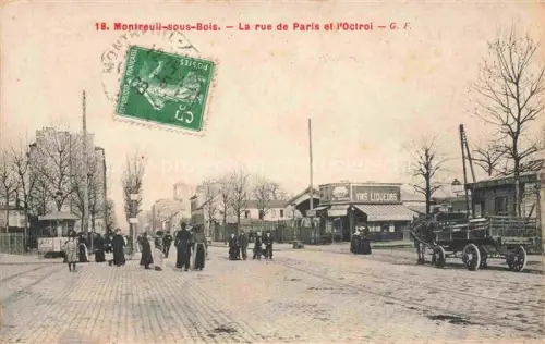 AK / Ansichtskarte MONTREUIL-SOUS-BOIS Bobigny 93 Seine-Saint-Denis Rue de Paris et l'Octroi