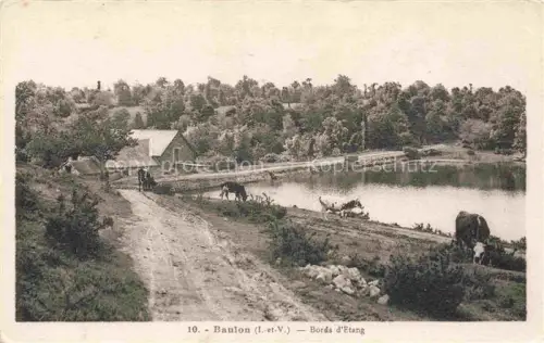 AK / Ansichtskarte Baulon Redon 35 Ille-et-Vilaine Bords d'Etang Kuehe 