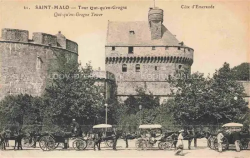 AK / Ansichtskarte SAINT-MALO ST-MALO 35 Qui qu#en Grogne Tower Cote d'Emeraude Pferdkutsche