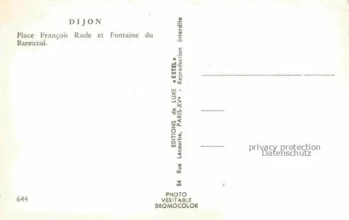 AK / Ansichtskarte DIJON 21 Cote-d Or Place Francois Rude Fontaine du Bareuzai