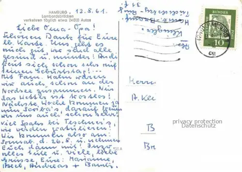 AK / Ansichtskarte HAMBURG  CITY Lombardsbruecken Biennenalster 