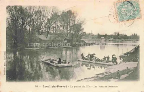 AK / Ansichtskarte LEVALLOIS-PERRET 92 Hauts-de-Seine La pointe de l'Ile les bateaux passeurs