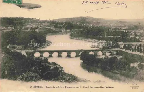 AK / Ansichtskarte Sevres Boulogne-Billancourt 92 Hauts-de-Seine Boucle de la Seine Panorama sur St Cloud Suresnes Mont Valerjen