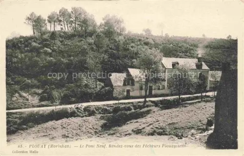 AK / Ansichtskarte Plouay Lorient 56 Morbihan Le Pont Neuf Rendez vous des Pecheurs Plouaysiens