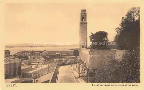 AK / Ansichtskarte BREST 29 Finistere Le Monument Americain et la rade