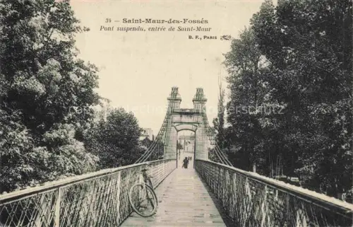 AK / Ansichtskarte SAINT-MAUR-DES FOssES Saint-Maur-les-Fosses 94 Val-de-Marne Pont suspendu entree de Saint Maur