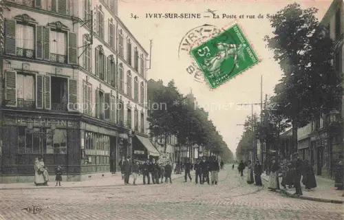 AK / Ansichtskarte Ivry-sur-Seine Yvry-sur-Seine Creteil 94 Val-de-Marne La Poste et Rue de Seine