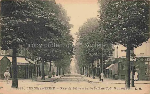 AK / Ansichtskarte Ivry-sur-Seine Yvry-sur-Seine Creteil 94 Val-de-Marne Rue de Seine vue de la Rue J. J. Rousseau
