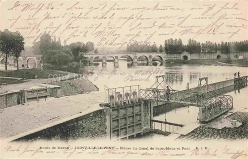 AK / Ansichtskarte Joinville-le-Pont Nogent-sur-Marne 94 Val-de-Marne Bords de Marne Ecluse du Canal de Saint-Maur et pont