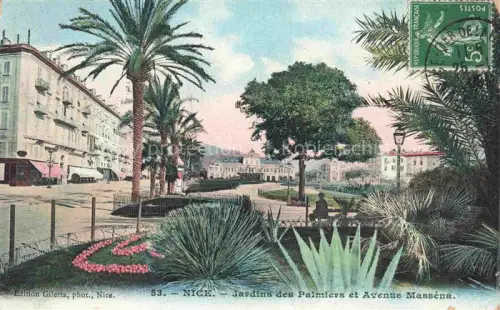 AK / Ansichtskarte NICE   Nizza 06 Alpes-Maritimes Jardins des Palmiers et Avenue Massena