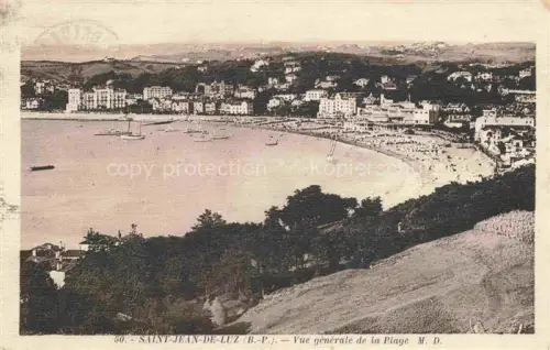 AK / Ansichtskarte SAINT-JEAN-DE-LUZ Bayonne 64 Pyrenees-Atlantiques Vue generale de la Plage