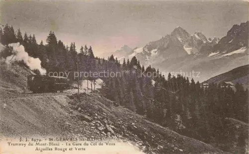 AK / Ansichtskarte St-Gervais -les-Bains 74 Haute-Savoie Tramway du Mont Blanc La Gare du Col de Voza Aiguilles Rouge et Verte