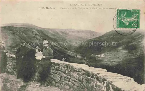 AK / Ansichtskarte Salers Mauriac 15 Cantal Panorama or la Vallee de St Paul vue de terrasse